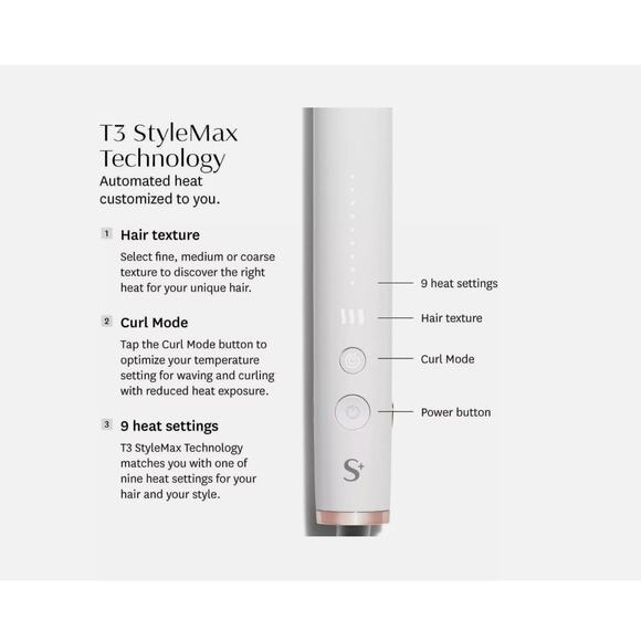 T3‎ SinglePass Luxe Professional 1 Inch Flat Iron White Gold - Picture 3 of 7